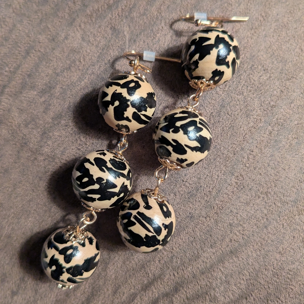 JBLOOM "Leopard" Earrings, EUC!!!